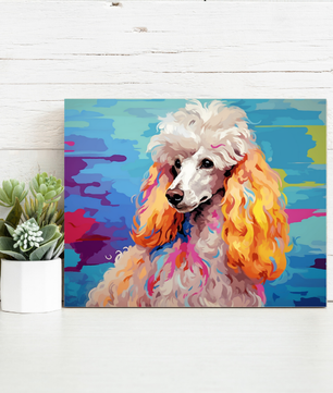 Colourful Poodle Portrait - Paint by Numbers Kit