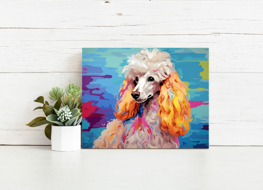 Colourful Poodle Portrait - Paint by Numbers Kit