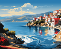 Seaside Village Bliss – Paint by Numbers Kit