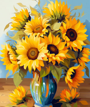 Sunflower Vase Bloom – Paint by Numbers Kit