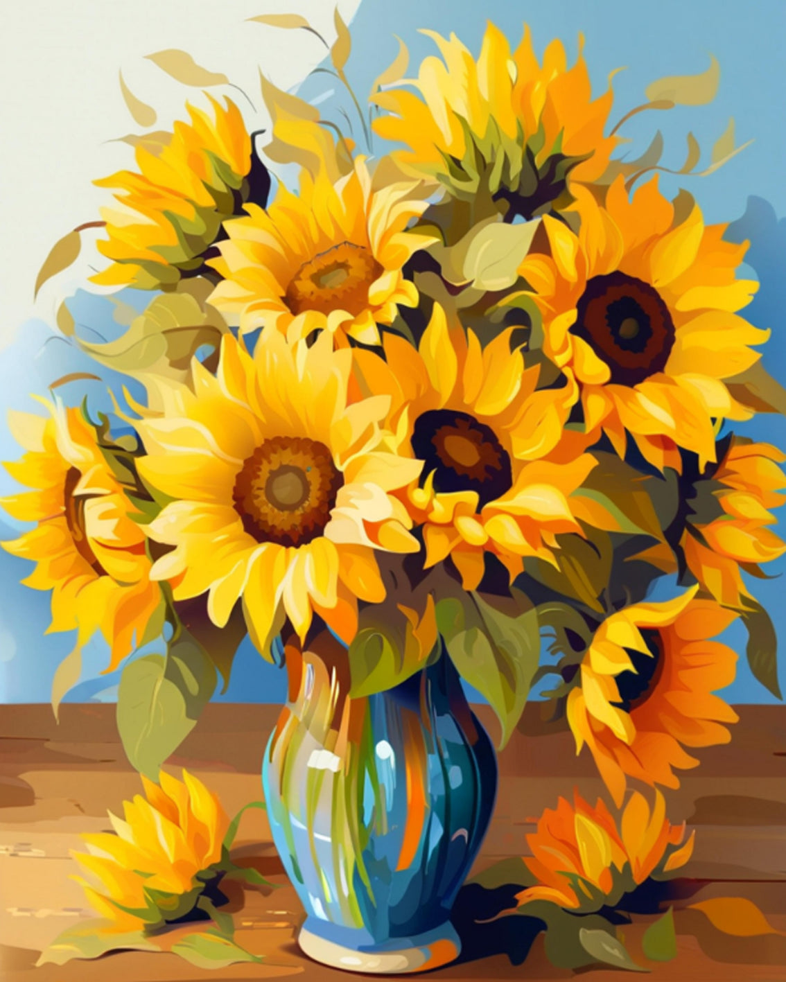Sunflower Vase Bloom – Paint by Numbers Kit