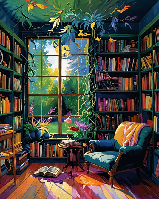 Hidden Library Retreat - Paint by Numbers Kit