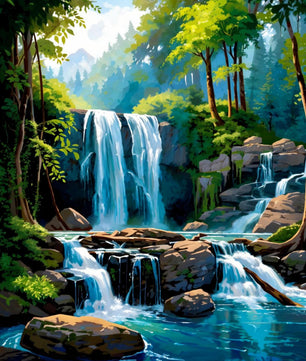 Forest Cascade – Paint by Numbers Kit