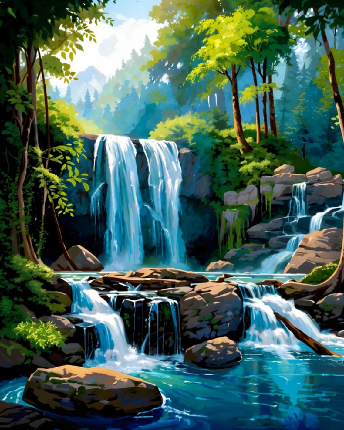 Forest Cascade – Paint by Numbers Kit