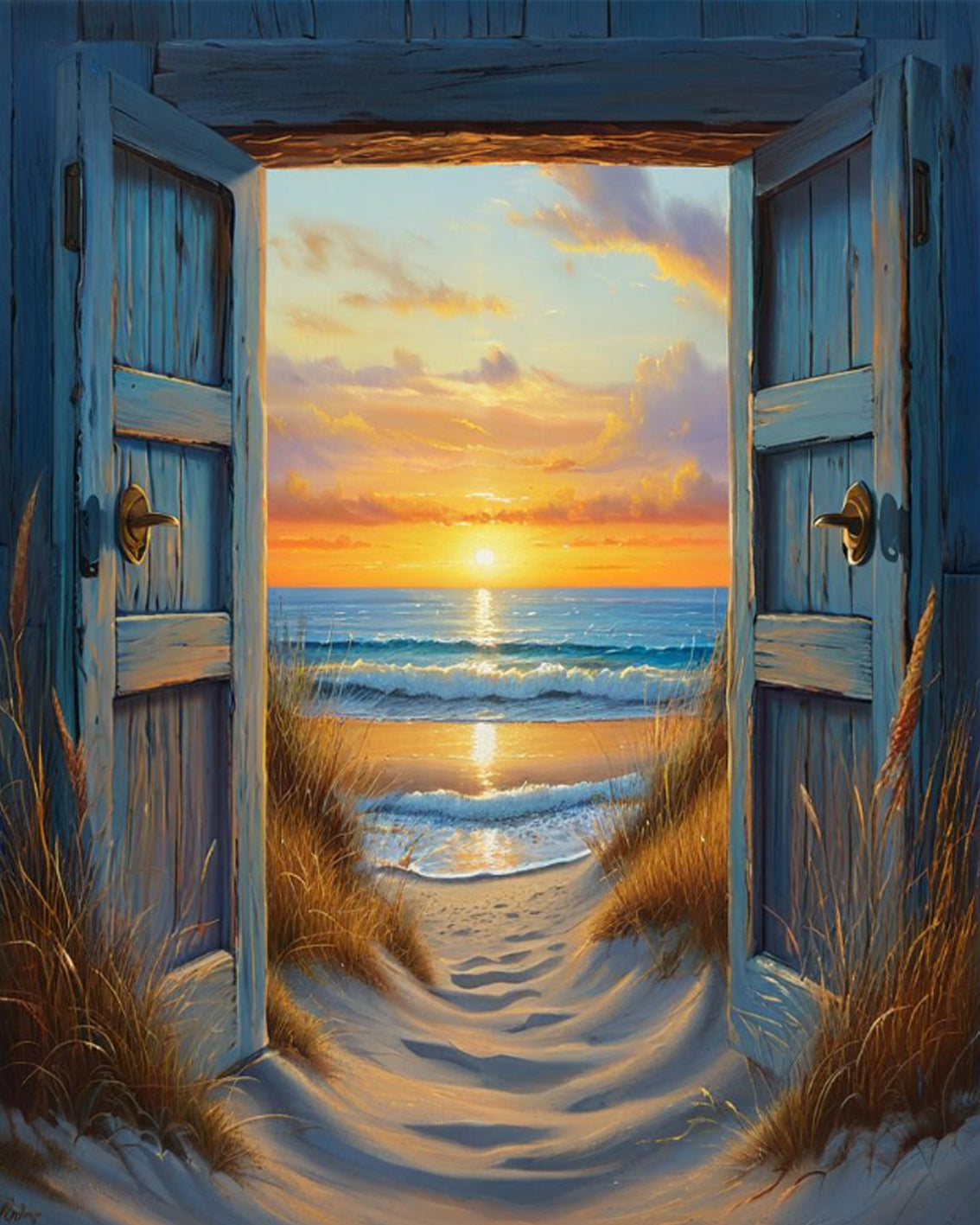 Beach Doorway Sunset - Paint by Numbers Kit