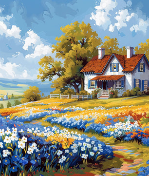 Countryside Bloom Cottage – Paint by Numbers Kit