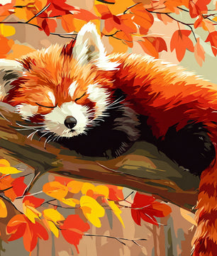 Sleeping Red Panda – Paint by Numbers Kit