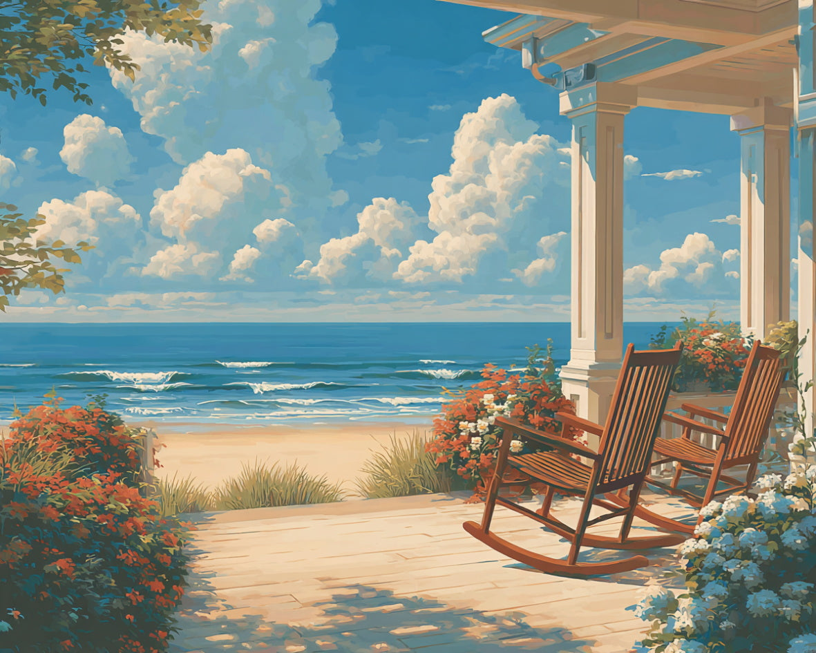 Seaside Porch View - Paint by Numbers Kit