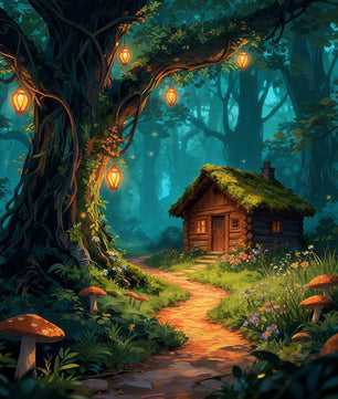 Enchanted Forest Cabin – Paint by Numbers Kit