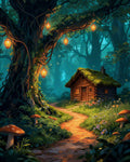 Enchanted Forest Cabin – Paint by Numbers Kit