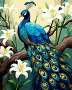 Golden Lily Peacock – Paint by Numbers Kit
