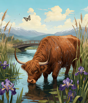 River Cow Retreat – Paint by Numbers Kit