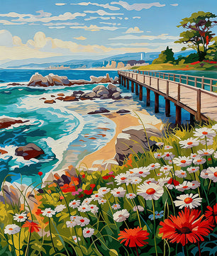 Seaside Wildflower Pier – Paint by Numbers Kit