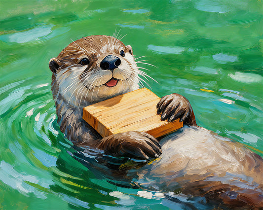 Playful River Otter – Paint by Numbers Kit