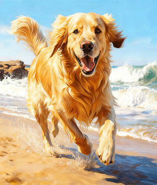 Golden Shore Pup – Paint by Numbers Kit
