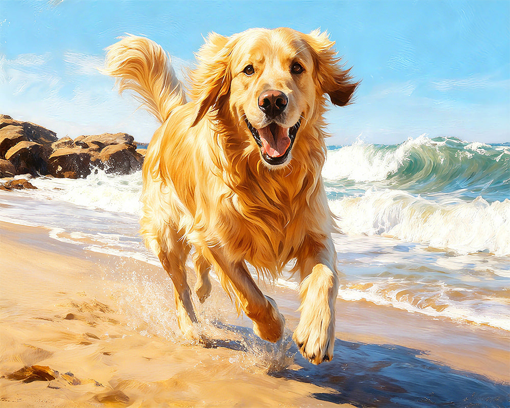Golden Shore Pup – Paint by Numbers Kit