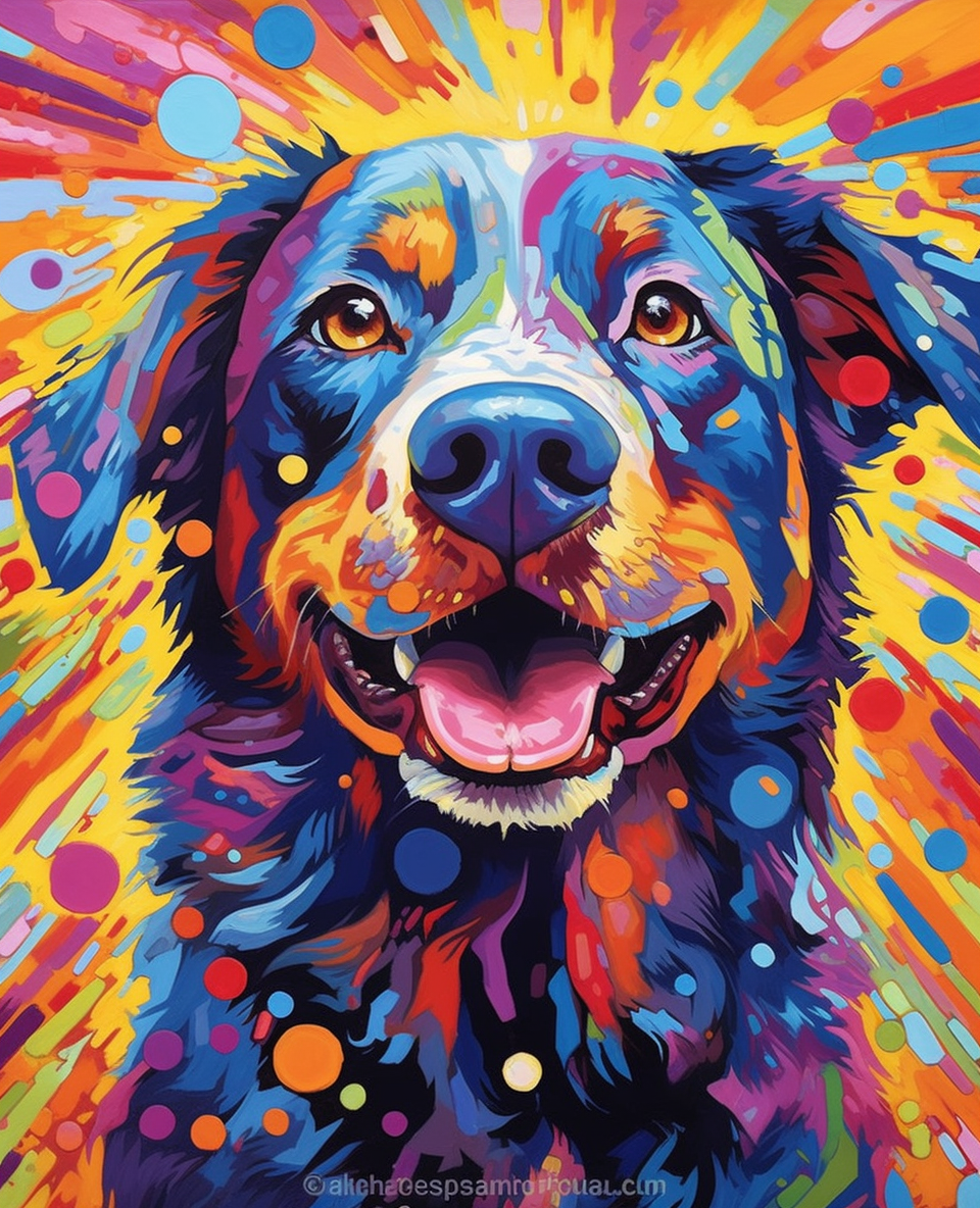Rainbow Dog – Paint by Numbers Kit