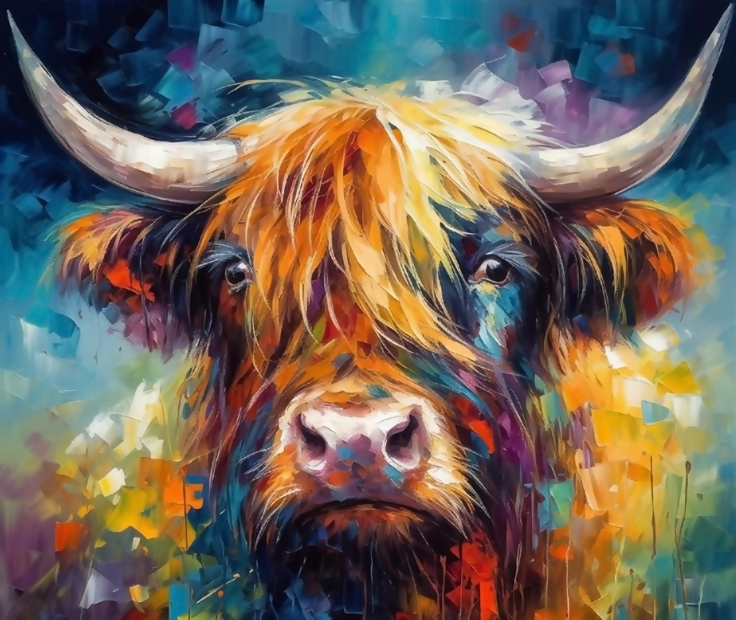 Vibrant Highland Cow – Paint by Numbers Kit