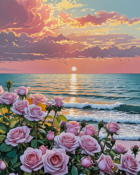 Rose Ocean Sunset - Paint by Numbers Kit