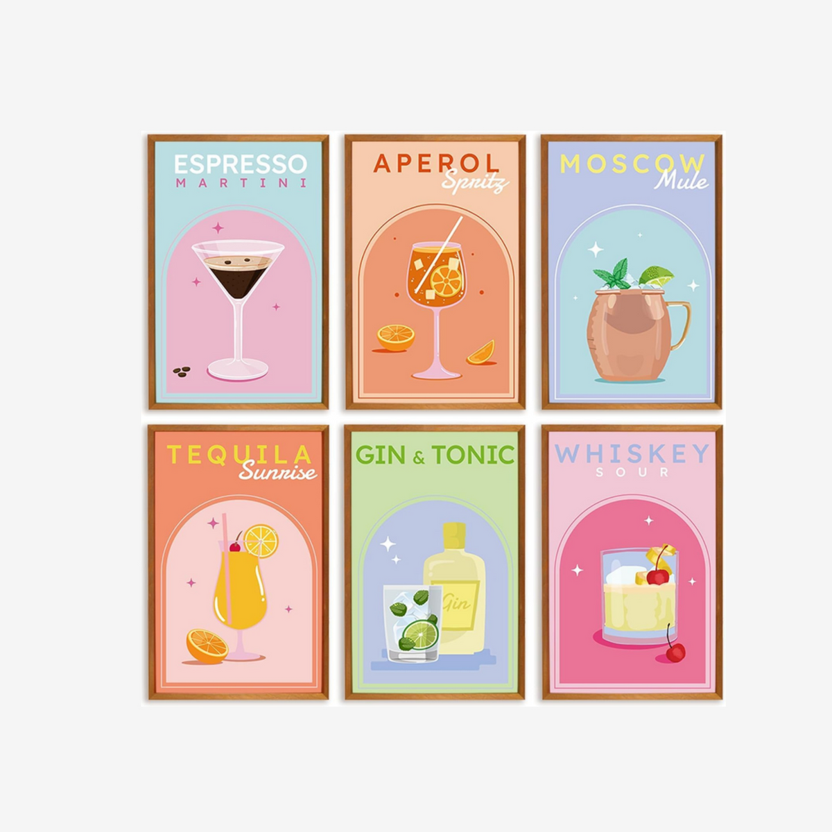Pastel Cocktail Club - 6 Pack Paint by Numbers Kit