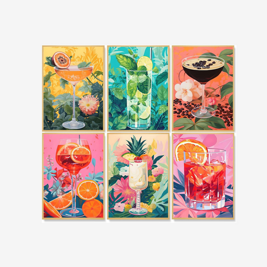 Tropical Tiki Club - 6 Pack Paint by Numbers Kit
