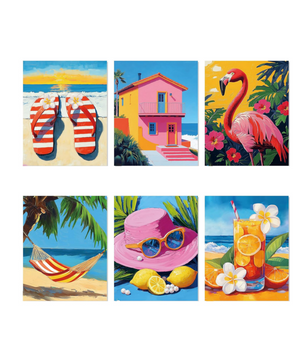 Summer Holiday - 6 Pack Paint by Numbers Kit