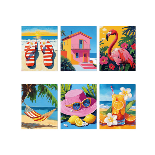 Summer Holiday - 6 Pack Paint by Numbers Kit