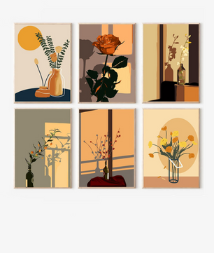 Fresh Flower Bouquets - 6 Pack Paint by Numbers Kit