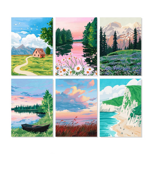 Tropical Beach Days - 6 Pack Paint by Numbers Kit