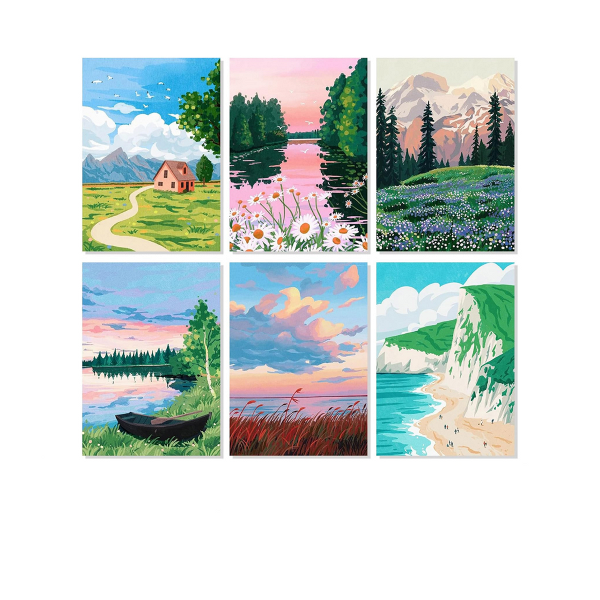 Tropical Beach Days - 6 Pack Paint by Numbers Kit