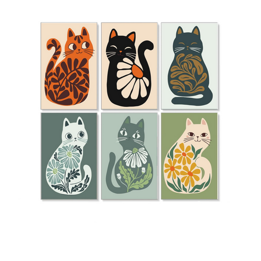 Autumn Cat Club - 6 Pack Paint by Numbers Kit