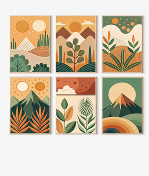 Boho Landscape Edit - 6 Pack Paint by Numbers Kit