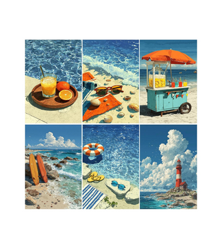 Seaside Days - 6 Pack Paint by Numbers Kit
